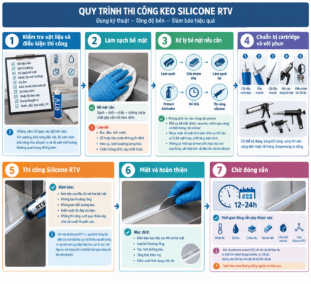 Keo Silicone RTV - Silicone Adhesive RTV 2 Quy trình thi công keo RTV